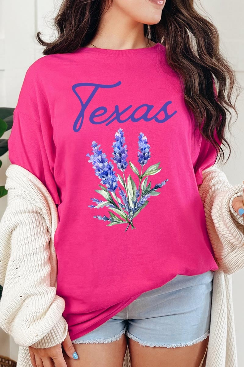 5000-E3060 Texas Bluebonnet Graphic Heavy Cotton Tee $9