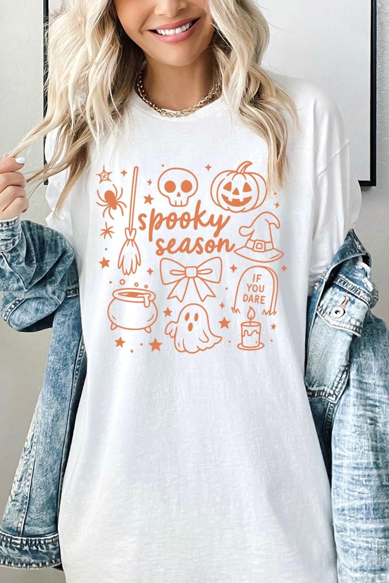 5000-E3141 Halloween Doodle Graphic Heavy Cotton Tee $9