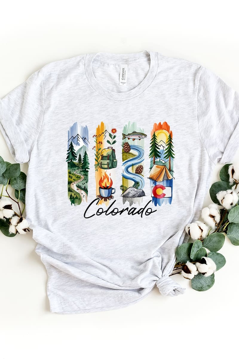 US3001-E3061CO Colorado State Brushstroke Graphic Tee $12.5