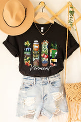 US3001P-E3061VT Vermont State Brushstroke Graphic Plus Tee $16