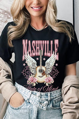 US3001-E3157 Nashville Rose Graphic Tee $12.5