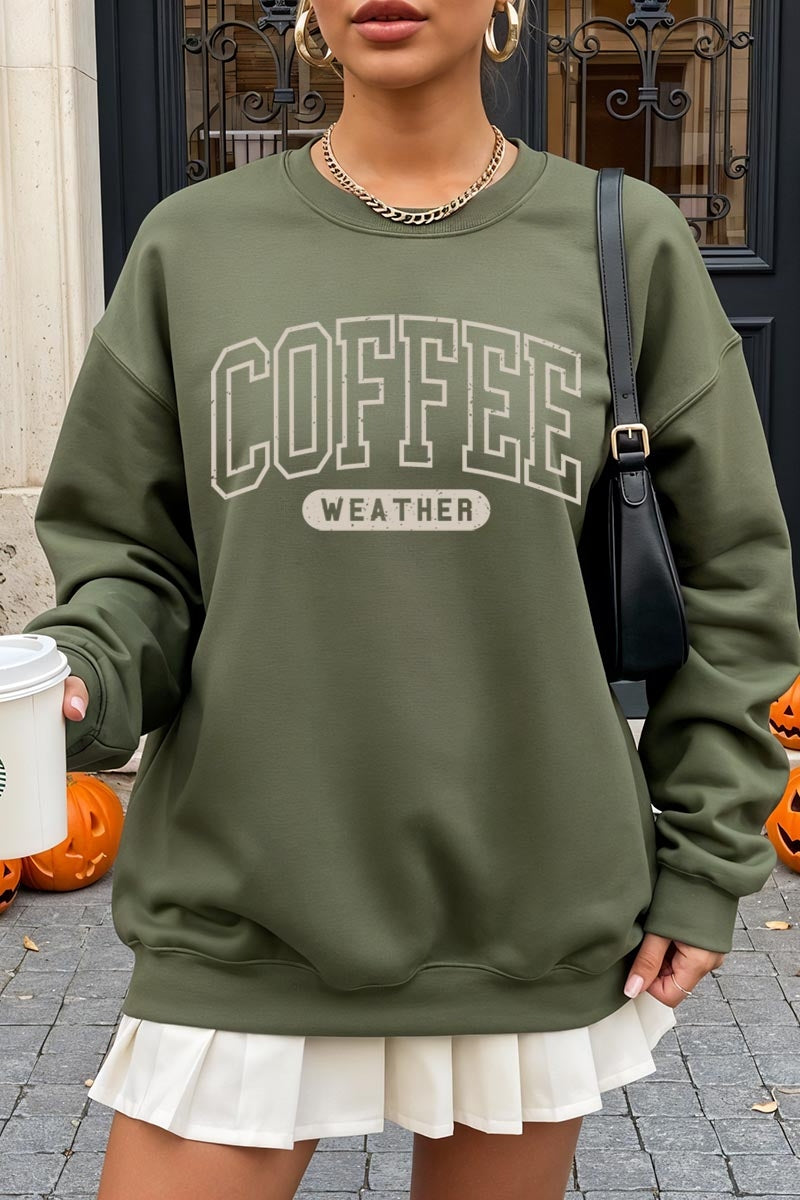 UL180-E3207 Coffee Weather Graphic Sweatshirt $20