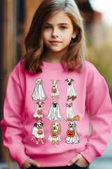 UL180B-E3106Z Halloween Ghost Dog Kids Graphic Sweatshirt $20