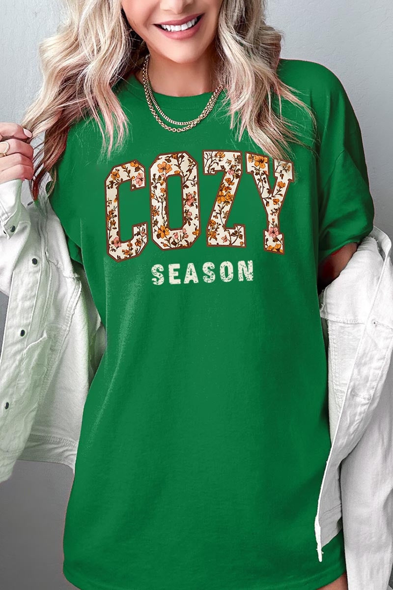 5000P-E3082 Cozy Season Graphic Plus Heavy Cotton Tee $12.75