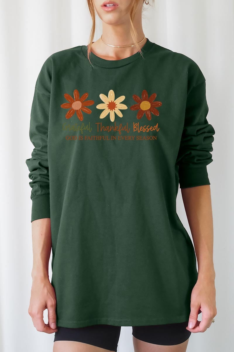 UL240P-E3165 Boho Fall Christian Graphic Plus Long Sleeve Tee $17