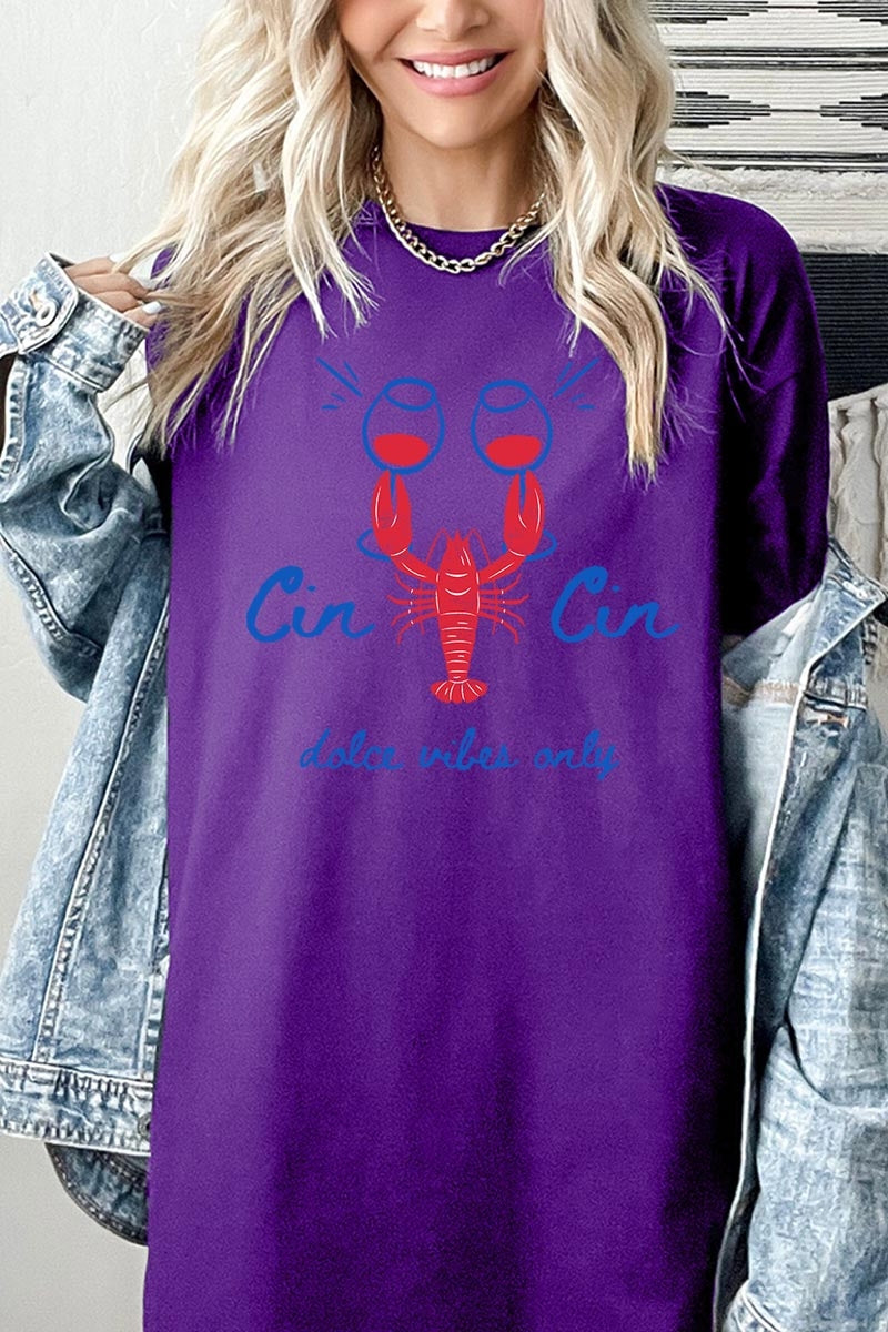 5000P-E3069 Cin Cin Lobster Graphic Plus Heavy Cotton Tee $12.75