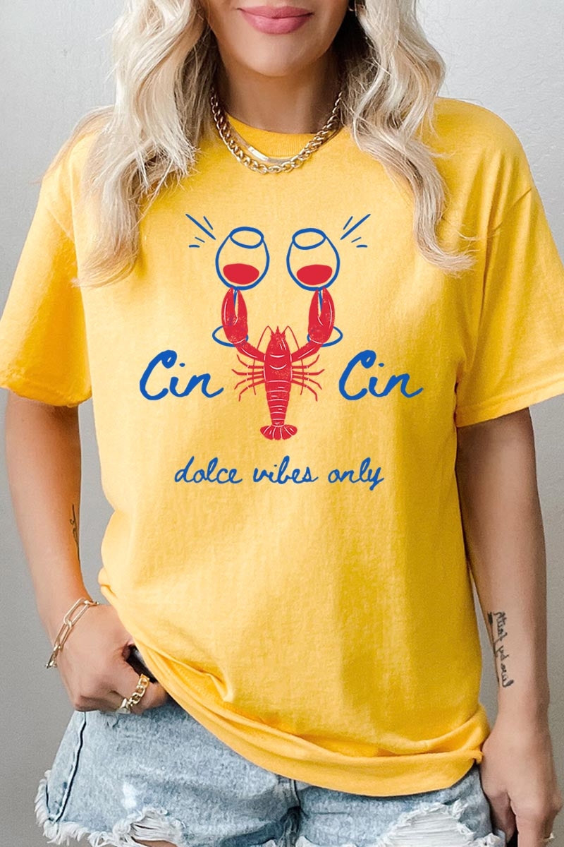 5000P-E3069 Cin Cin Lobster Graphic Plus Heavy Cotton Tee $12.75