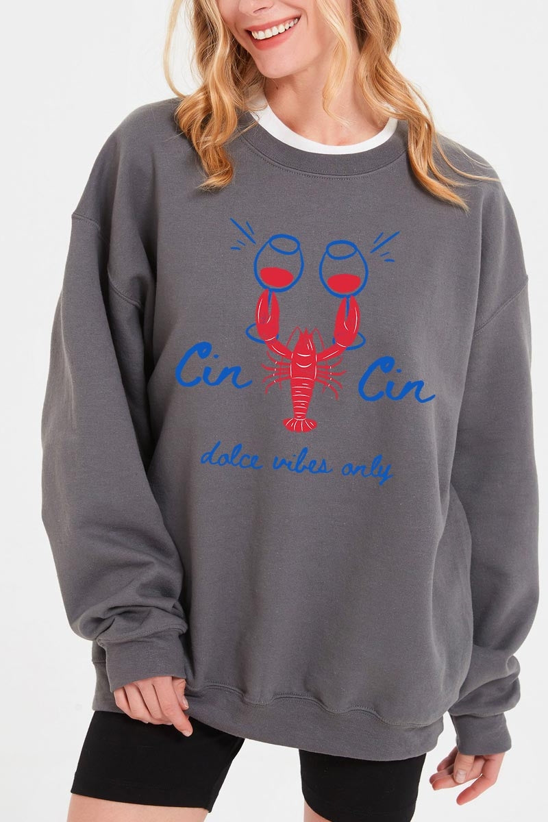 UL180P-E3069 Cin Cin Lobster Celebration Plus Sweatshirt $25
