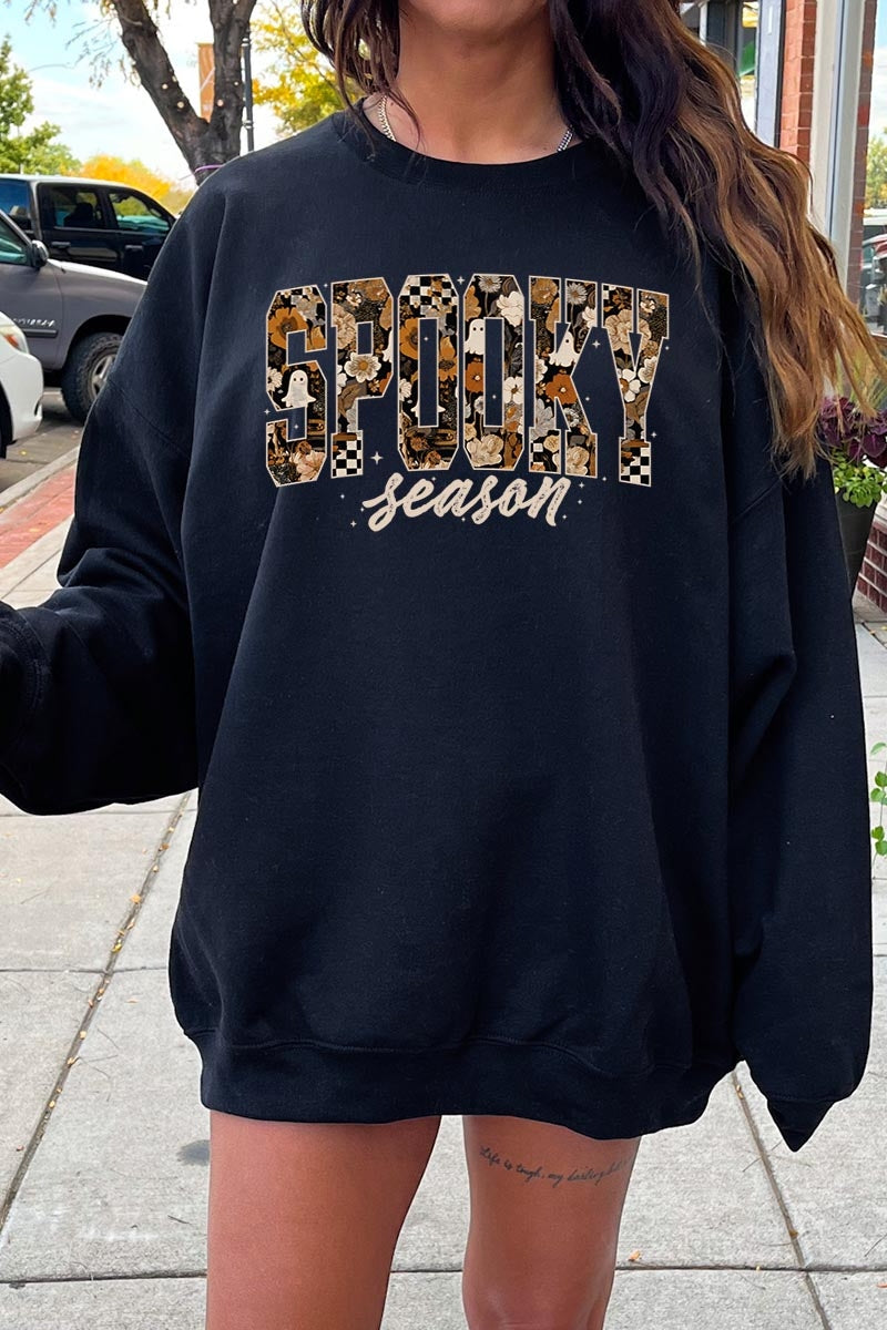 UL180-E3105 Spooky Season Halloween Graphic Sweatshirt $20