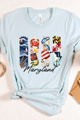 US3001-E3061MD Maryland State Brushstroke Graphic Tee $12.5
