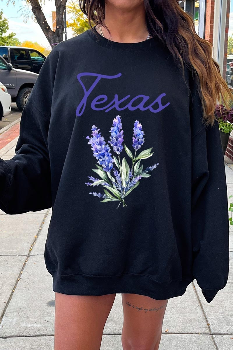 UL180P-E3060 Texas Bluebonnet Graphic Plus Sweatshirt $25