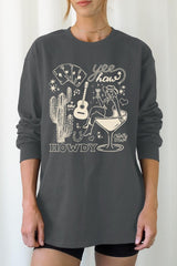 UL240P-E3097 Cowgirl Country Music Graphic Plus Long Sleeve Tee $17