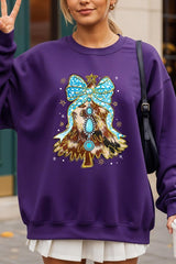 UL180P-E3184 Turquoise Christmas Tree Graphic Plus Sweatshirt $25