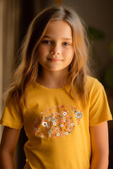 US3001Y-E3133Z Floral Football Kids Graphic Tee $11
