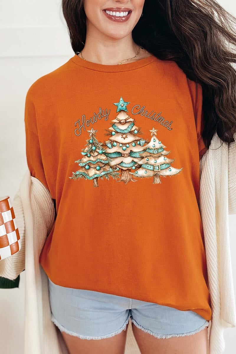5000-E3185 Howdy Christmas Graphic Heavy Cotton Tee $9