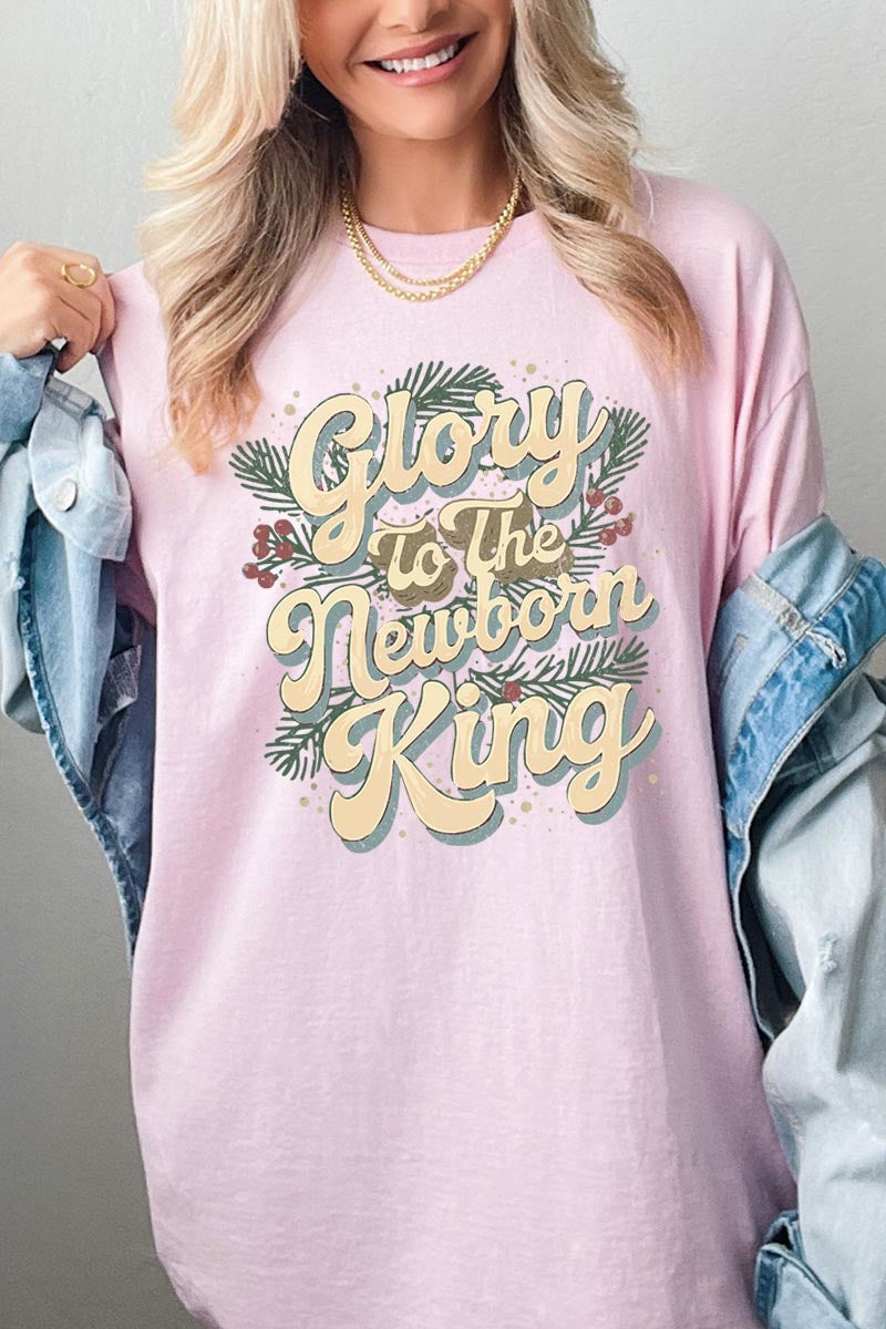 5000-E3220 Glory to the Newborn King Graphic Heavy Cotton Tee $9