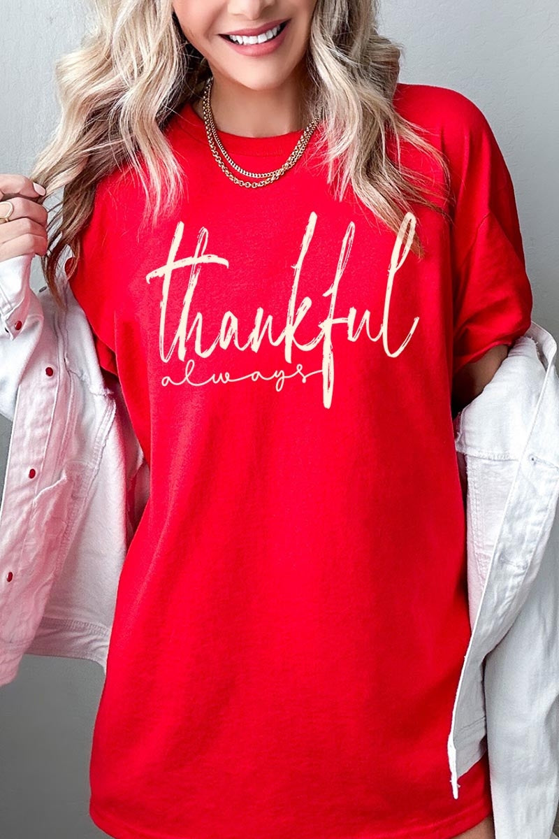 5000-E3170 Thankful Graphic Heavy Cotton Tee $9