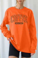 UL240-E3207 Coffee Weather Graphic Long Sleeve Tee $13.75
