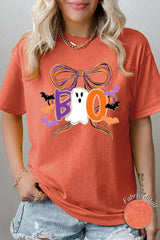 5000P-E3120 Boo Brushstroke Bow Graphic Plus Heavy Cotton Tee $12.75