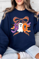 UL180-E3120 Boo Brushstroke Bow Graphic Sweatshirt $20