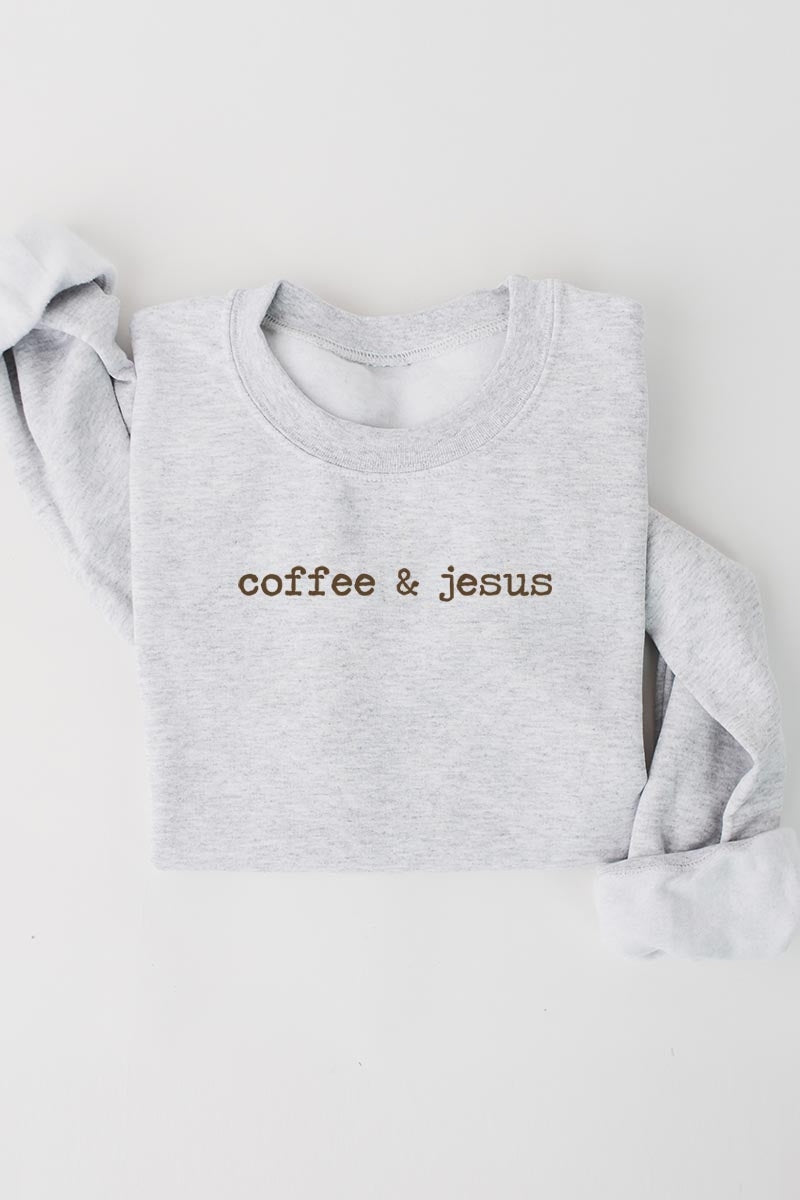 UL180-E3209 Coffee & Jesus Graphic Sweatshirt $20