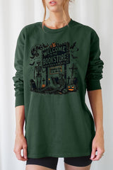 UL240-E3122 Bookstore Halloween Graphic Long Sleeve Tee $13.75