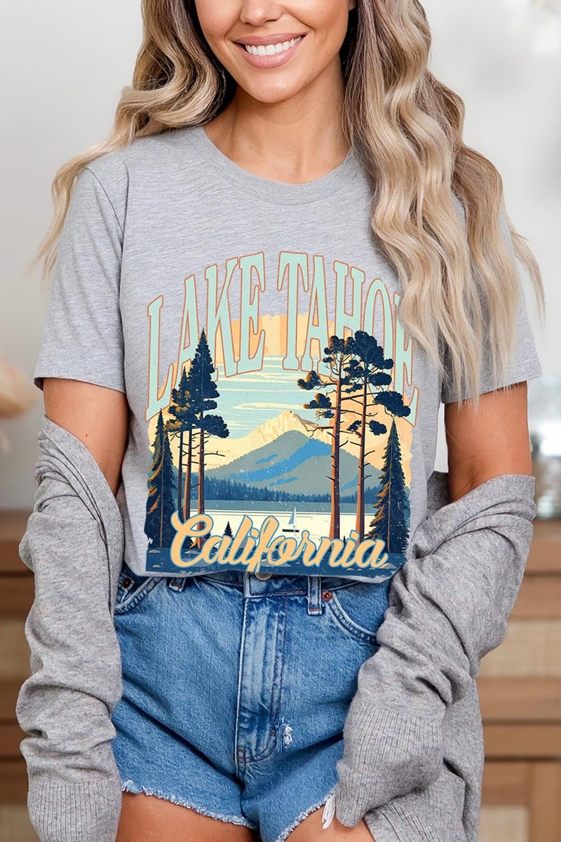 US3001-E3059 Lake Tahoe Graphic Tee $12.5