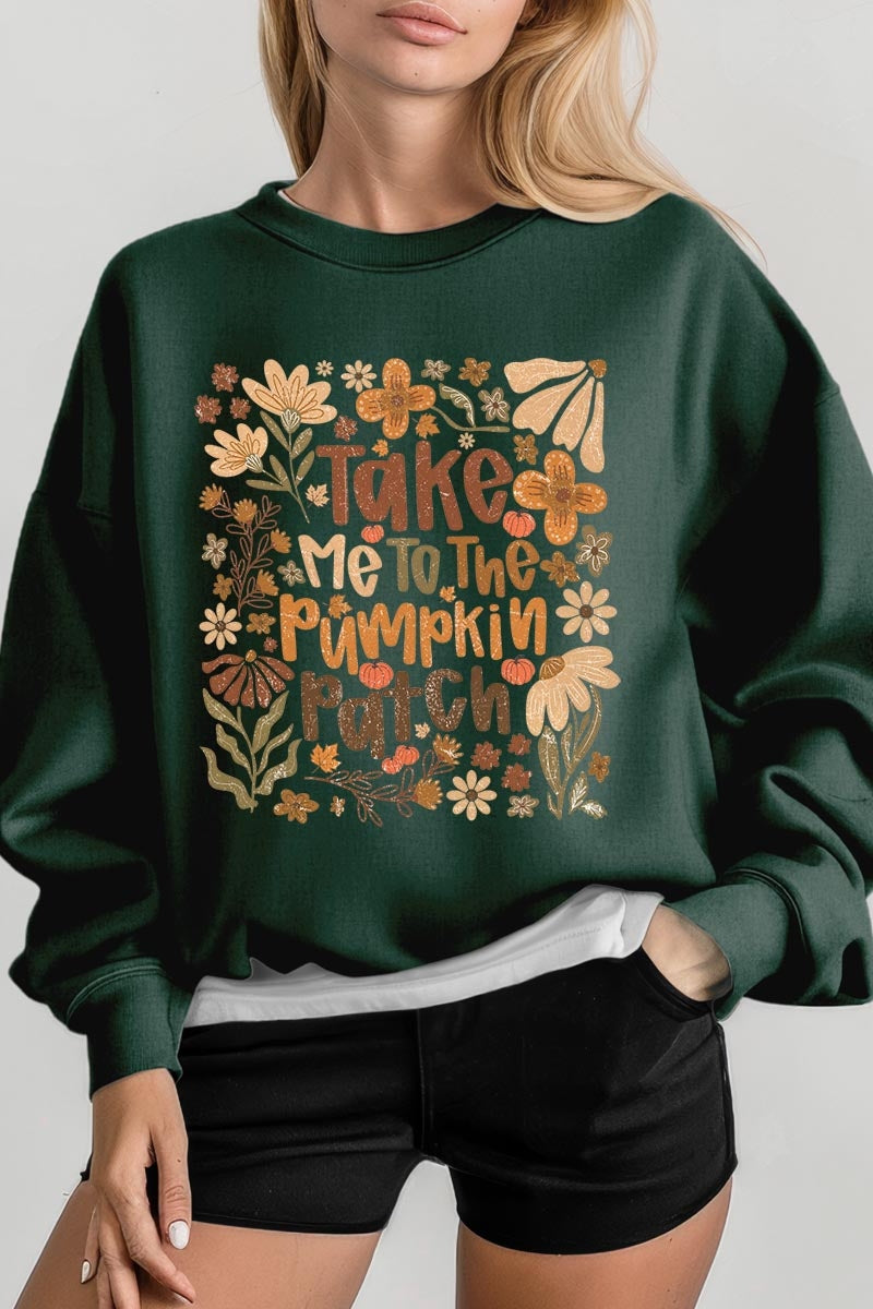 UL180-E3136 Take Me To The Pumpkin Patch Graphic Sweatshirt $20