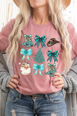 US3001P-E3180 Western Christmas Graphic Plus Tee $16
