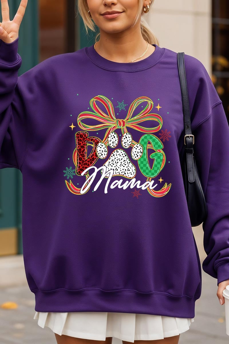 UL180-E3194 Dog Mama Christmas Paw Graphic Sweatshirt $20