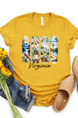 US3001-E3061VA Virginia State Brushstroke Graphic Tee $12.5