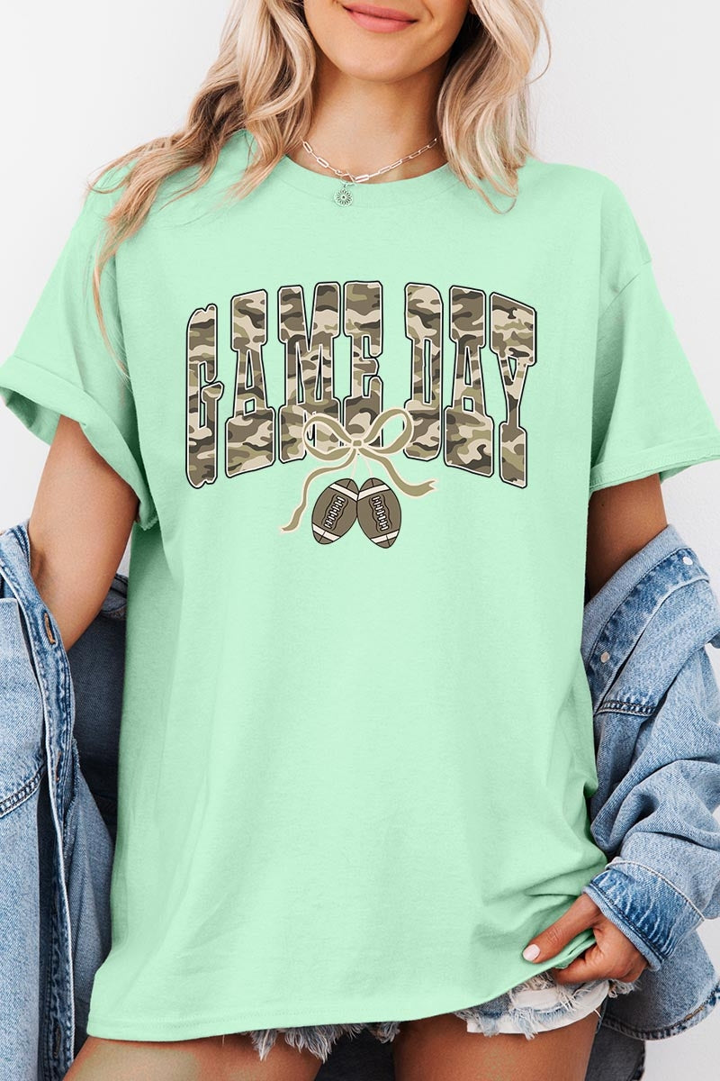 5000P-E3131 Football Game Day Camo Plus Heavy Cotton Tee $12.75