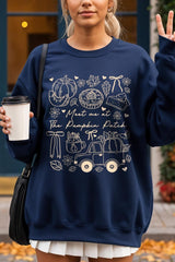 UL180P-E3163 Pumpkin Patch Doodle Graphic Plus Sweatshirt $25