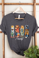 US3001-E3061TX Texas State Brushstroke Graphic Tee $12.5