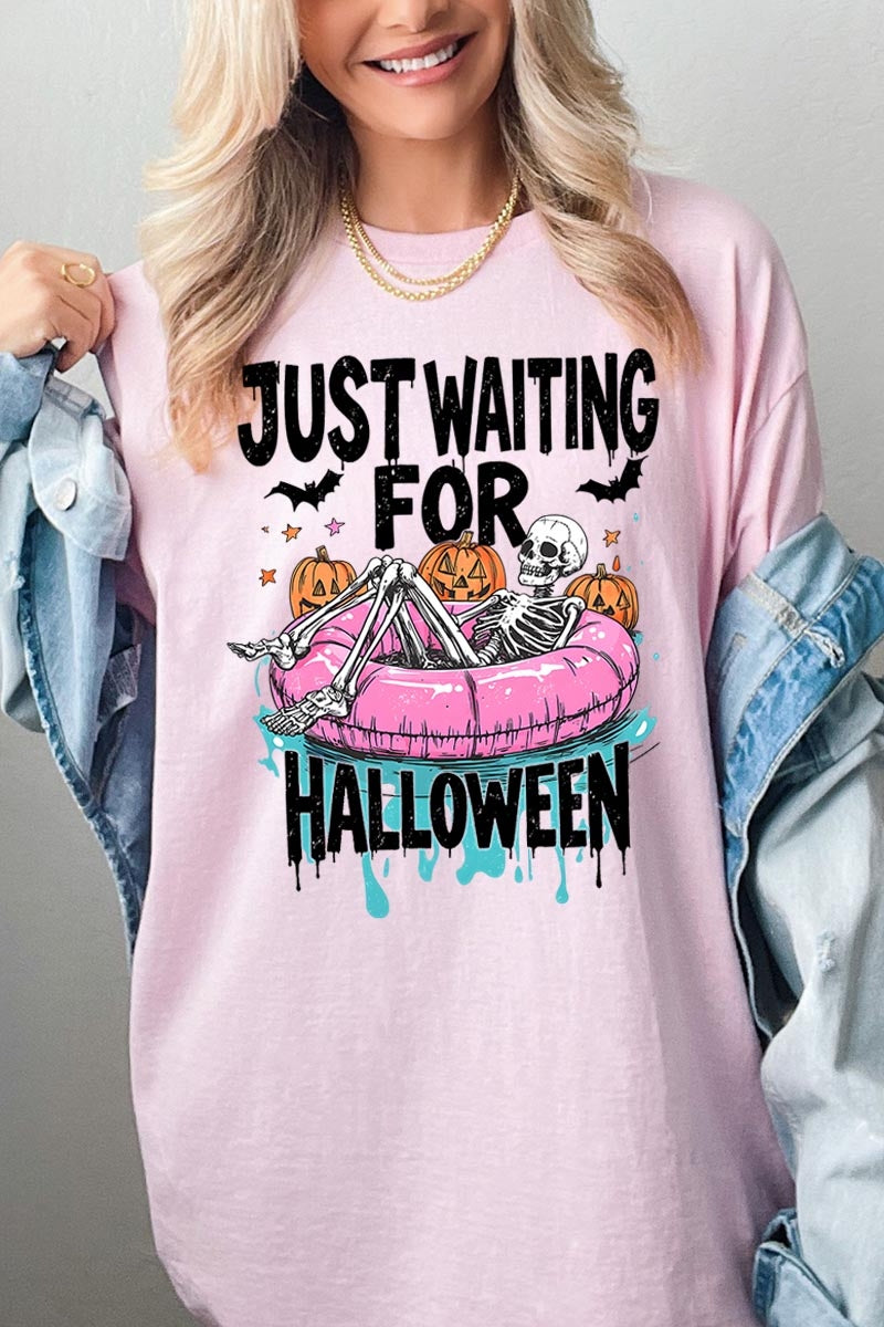 5000P-E3138 Just Waiting For Halloween Plus Heavy Cotton Tee $12.75