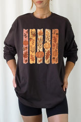 UL240-E3110 Brushstroke Boho Fall Graphic Long Sleeve Tee $13.75