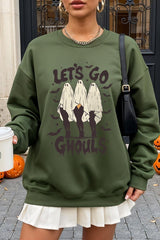 UL180-E3160 Letu2019s Go Ghouls Ghost Graphic Sweatshirt $20