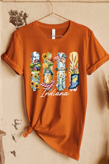 US3001P-E3061IN Indiana State Brushstroke Graphic Plus Tee $16