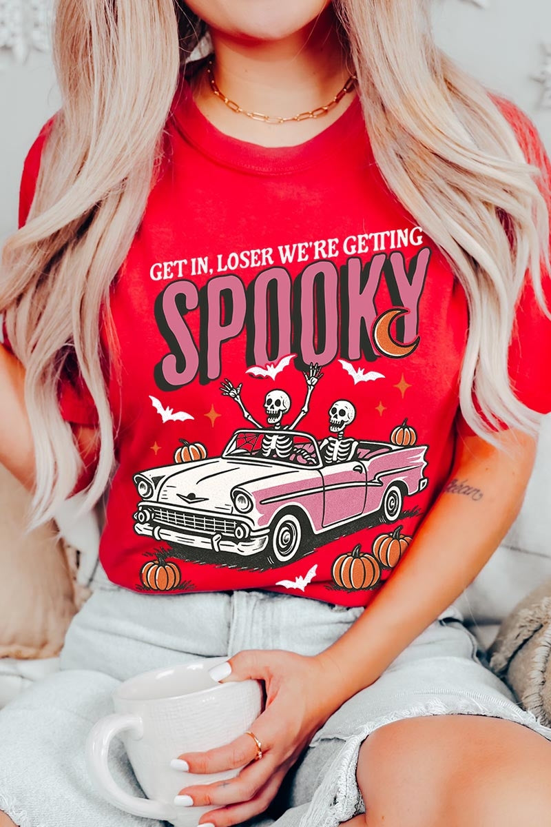 US3001P-E3142 Spooky Skeleton Graphic Plus Tee $16