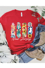 US3001-E3061NJ New Jersey State Brushstroke Graphic Tee $12.5