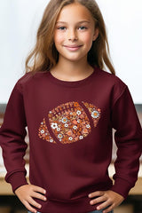 UL180B-E3133Z Floral Football Kids Graphic Sweatshirt $20