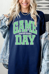 5000P-E3128 Green Gingham Game Day Plus Heavy Cotton Tee $12.75