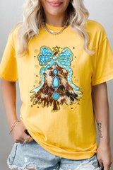 5000-E3184 Turquoise Christmas Tree Graphic Heavy Cotton Tee $9