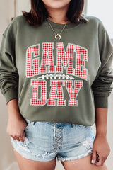 UL180-E3126 Red Gingham Game Day Graphic Sweatshirt $20