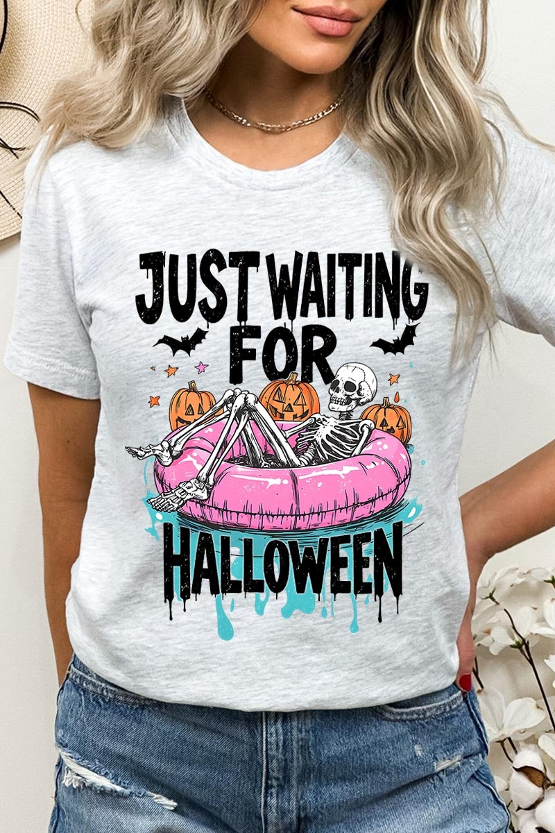 US3001P-E3138 Just Waiting For Halloween Graphic Plus Tee $16
