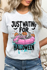 US3001P-E3138 Just Waiting For Halloween Graphic Plus Tee $16