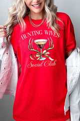 5000-E3191 Hunting Wives Social Club Graphic Heavy Cotton Tee $9
