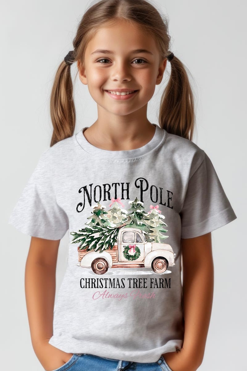 US3001Y-E3174Z North Pole Christmas Kids Graphic Tee $11