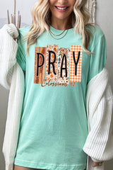 US3001-E3166 Pray Fall Christian Graphic Tee $12.5