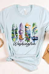 US3001P-E3061WA Washington State Brushstroke Graphic Plus Tee $16